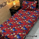 4 Pieces Crystal Cotton Single Pair Bedsheet  SB 537